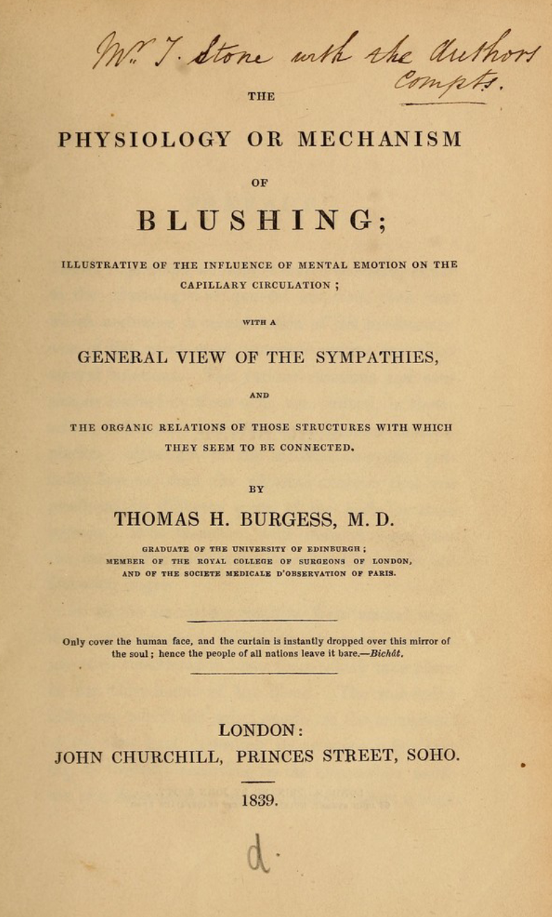 The Physiology or Mechanism of Blushing